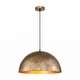 preview thumbnail 5 of 12, 1-Light Industrial Vintage Distressed Brass with Gold Leaf Dome Pot Lid Pendant Light/ Gold Kitchen Island Lighting