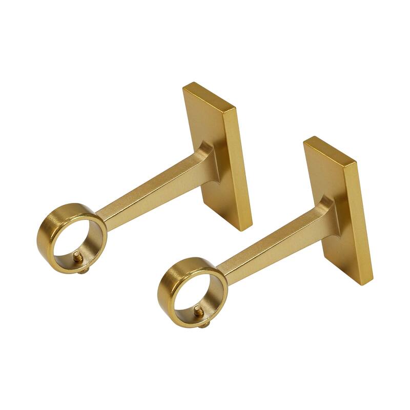 Lumi Home Furnishings Non-Adjustable Single Curtain Rod Brackets 1 in. (2-Piece)