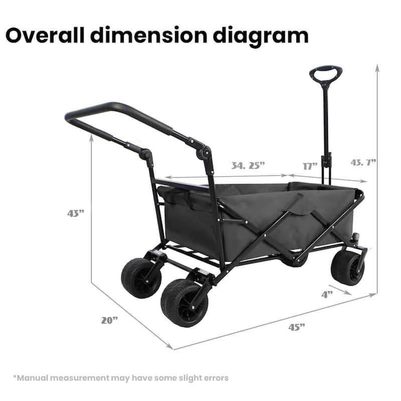 Folding Camping Trolley Outdoor Picnic Beach Wagon