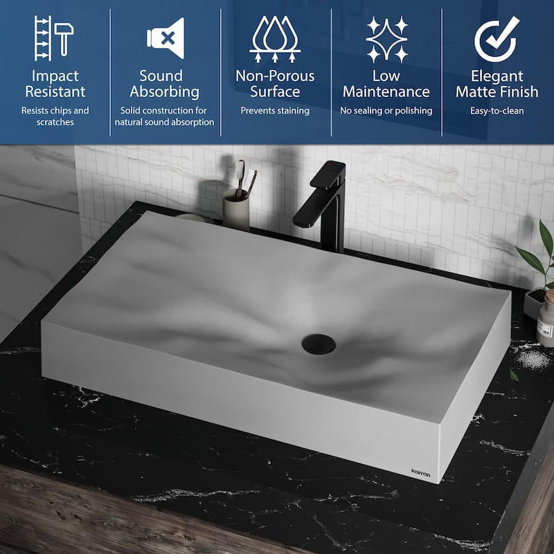 Karran Mirage Quartz 32 inch Bathroom Vessel Sink