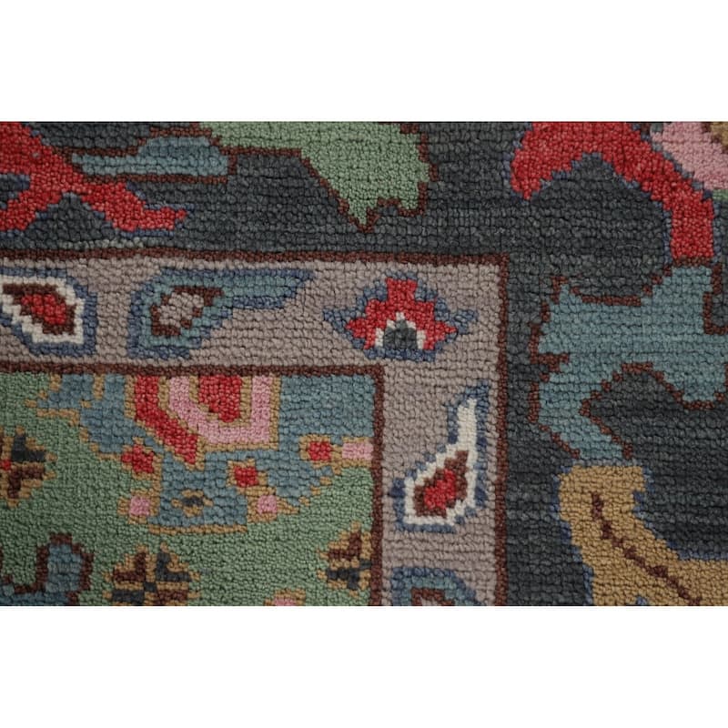 All-Over Oushak Oriental Area Rug Hand-Knotted Wool Carpet - 8'4" x 9'9"