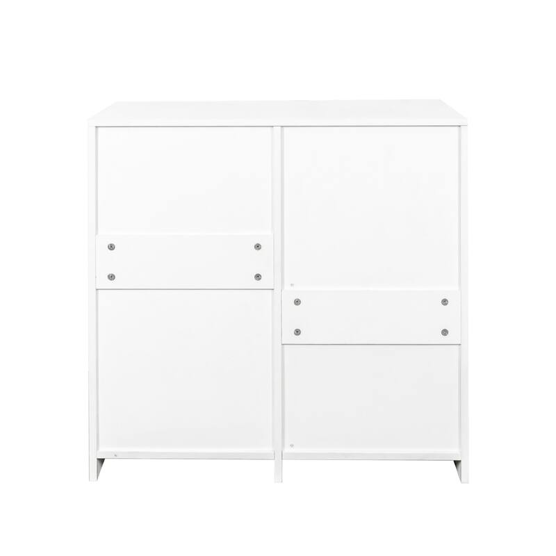 Freestanding Bathroom Laundry Cabinet with Adjustable Shelf & Tilt-Out Laundry Hamper