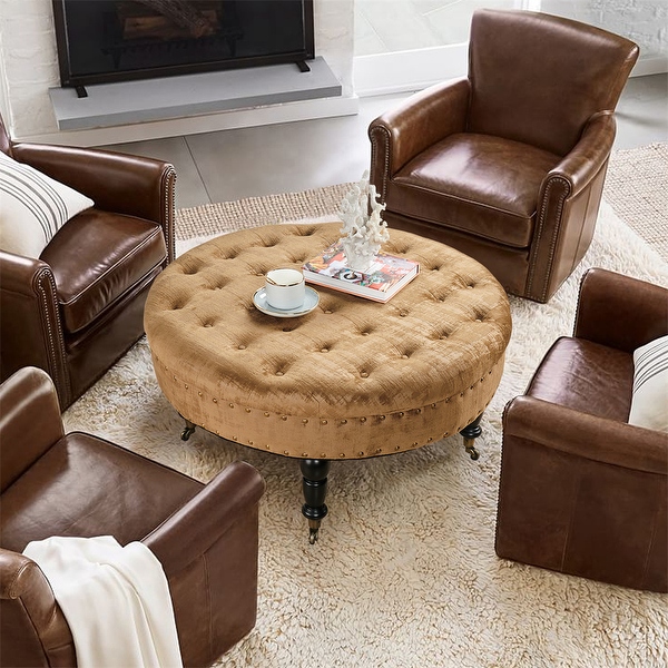 Suede ottoman coffee table sale