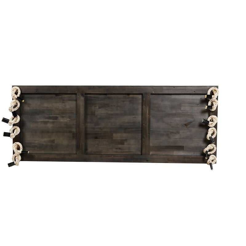 10.8Ft Patio Wooden Hanging Porch Swing Bench with Cushions