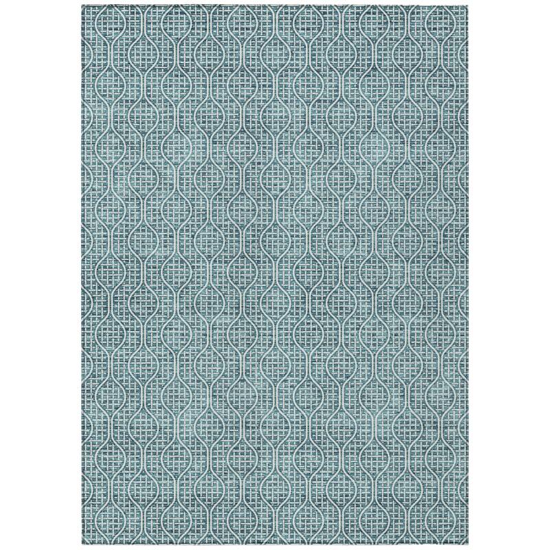 Machine Washable Indoor/ Outdoor Chantille Criss Cross Geo Rug