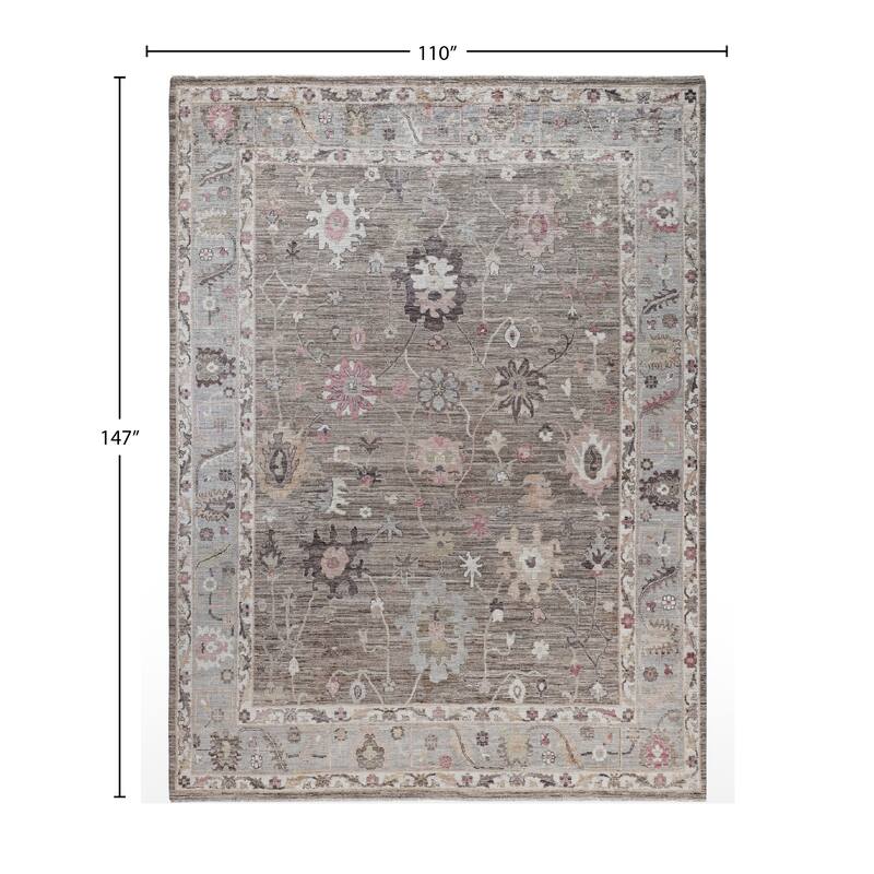 Oushak One-of-a-Kind Hand-Knotted Area Rug - Brown - 9' 2" x 12' 3"