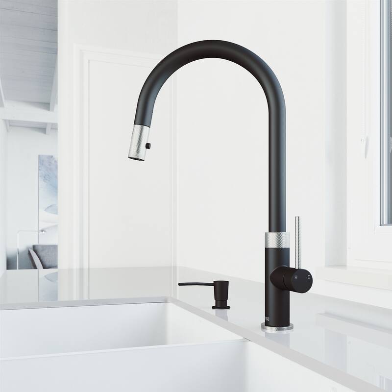 VIGO Bristol 19" H Single Handle Pull-Down Sprayer Kitchen Faucet