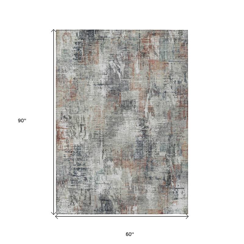 HomeRoots Abstract Transitional Rectangle Outdoor Rug