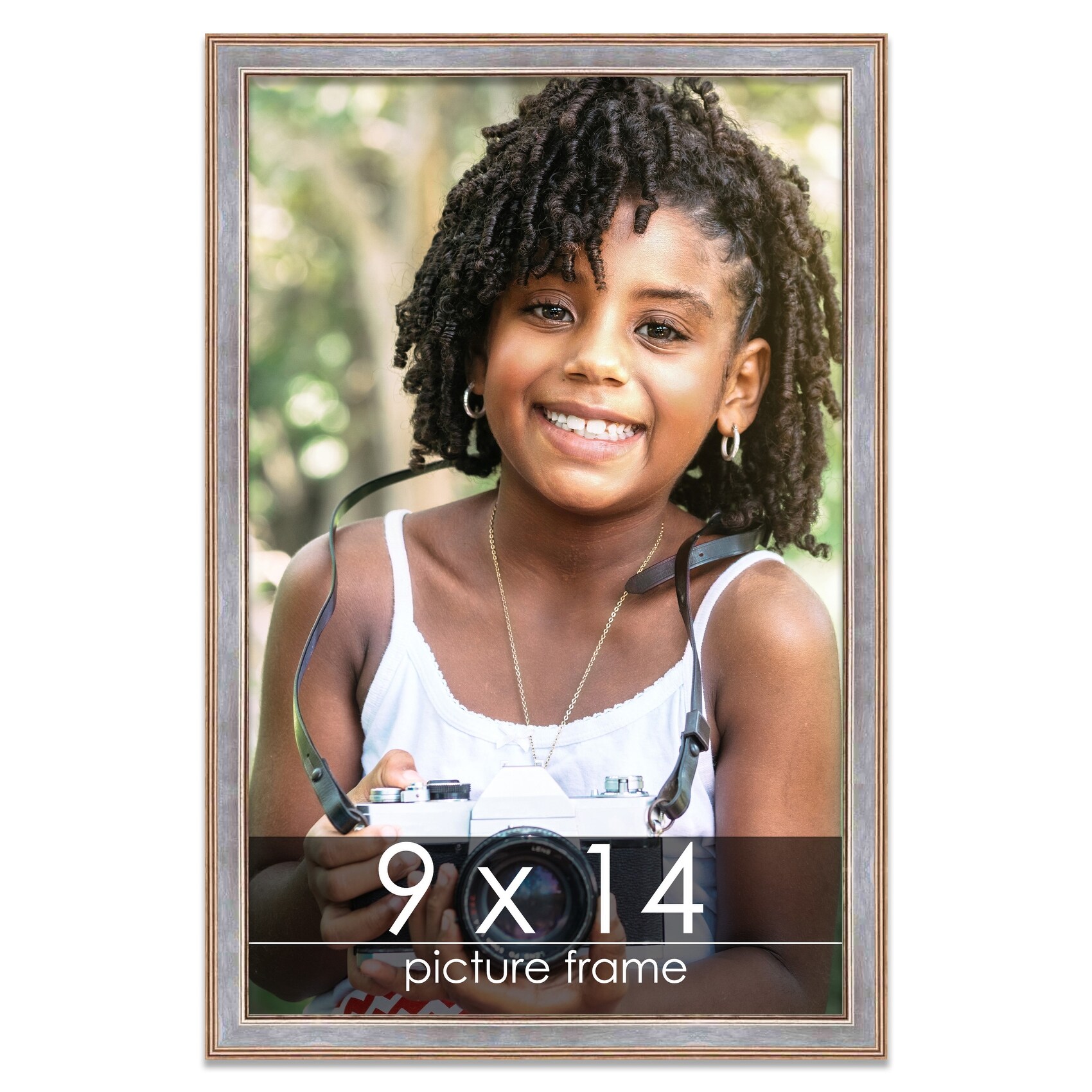 21x28 Contemporary Antique Silver Wood Picture Frame UV Acrylic, Foam