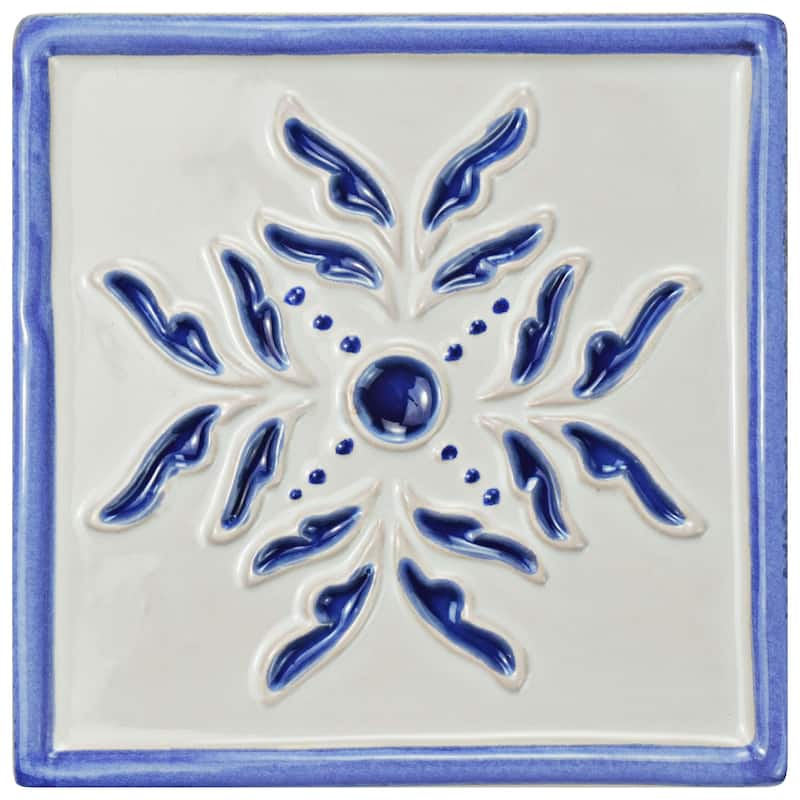 Merola Tile Novecento Taco Evoli Cobalto 5-1/8" x 5-1/8" Ceramic Wall Tile - (1 Tile)