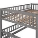 preview thumbnail 24 of 42, Full Over Full Wooden Bunk Bed,Low Bunk Bed with Built-In Ladders and Slides