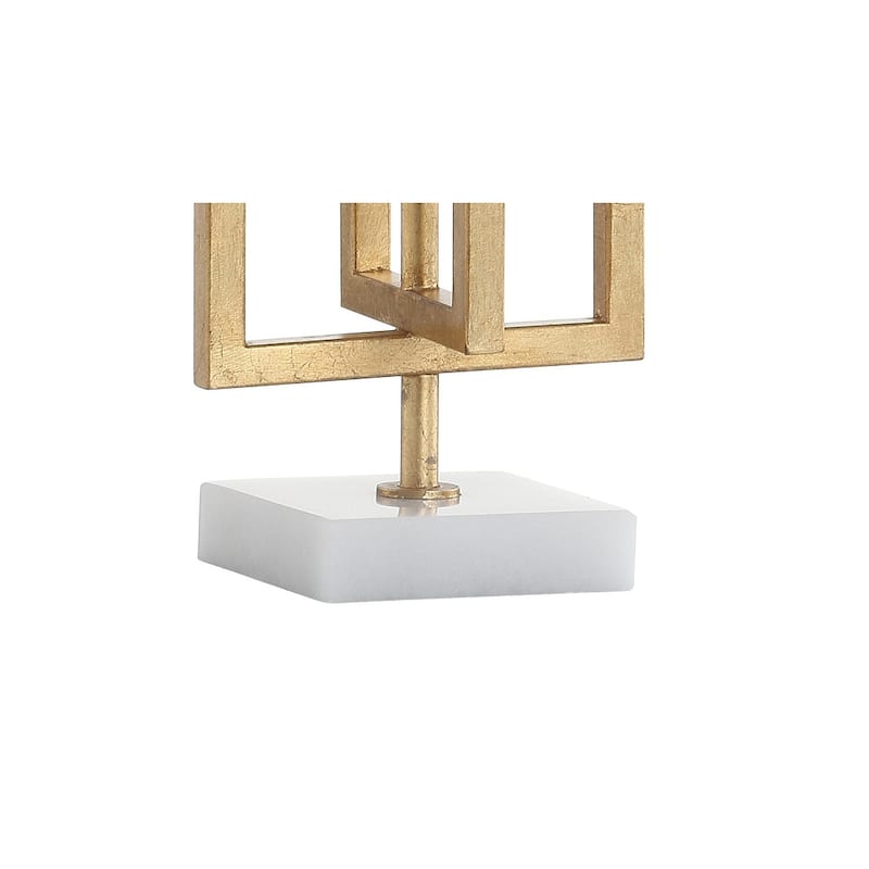 Julienne 20.25" Metal/Marble LED Table Lamp, Gold by JONATHAN Y