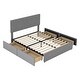 preview thumbnail 5 of 9, Full Size Upholstery Platform Bed with Four Drawers on Two Sides,Modern Style