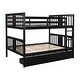 preview thumbnail 29 of 32, Elegant Full over Full Wood Bunk Kids Bed with Drawers,Ladder