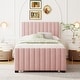 preview thumbnail 1 of 31, Twin Size Velvet Upholstered Platform Bed with Twin Size Trundle