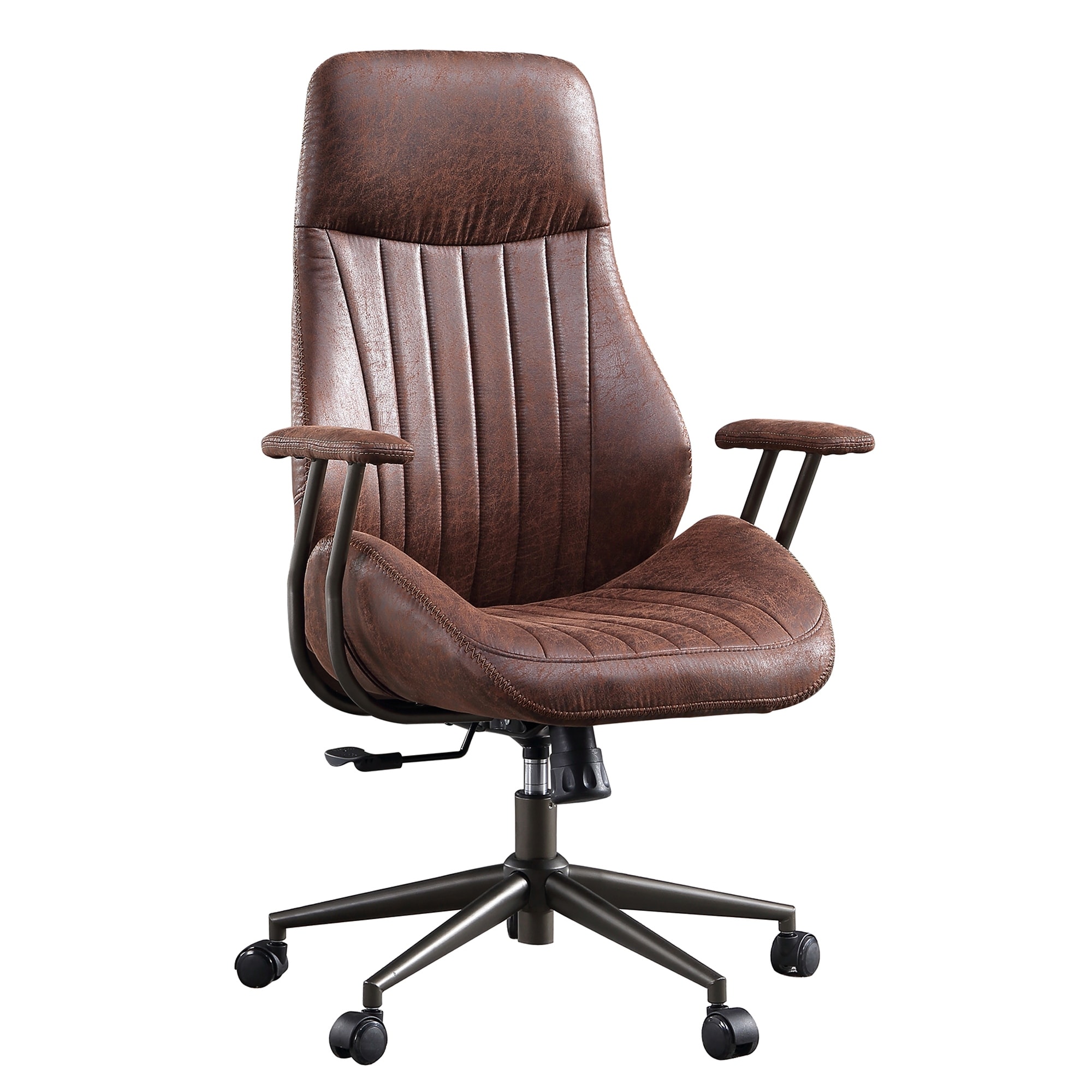 Allwex OL Brown Suede Fabric Ergonomic Swivel Office Chair Task Chair with  Recliner High Back Lumbar Support KL600 - The Home Depot