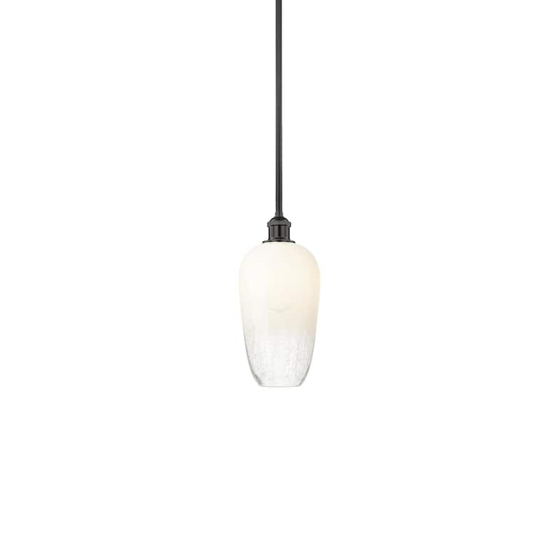 Innovations Lighting 616-1S-15-7 Brookhaven Flute Pendant Brookhaven - Matte Black / Opal