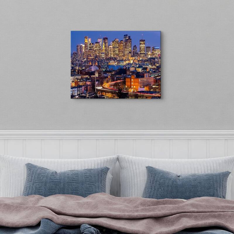 Colorful Boston Skyline Wall Art