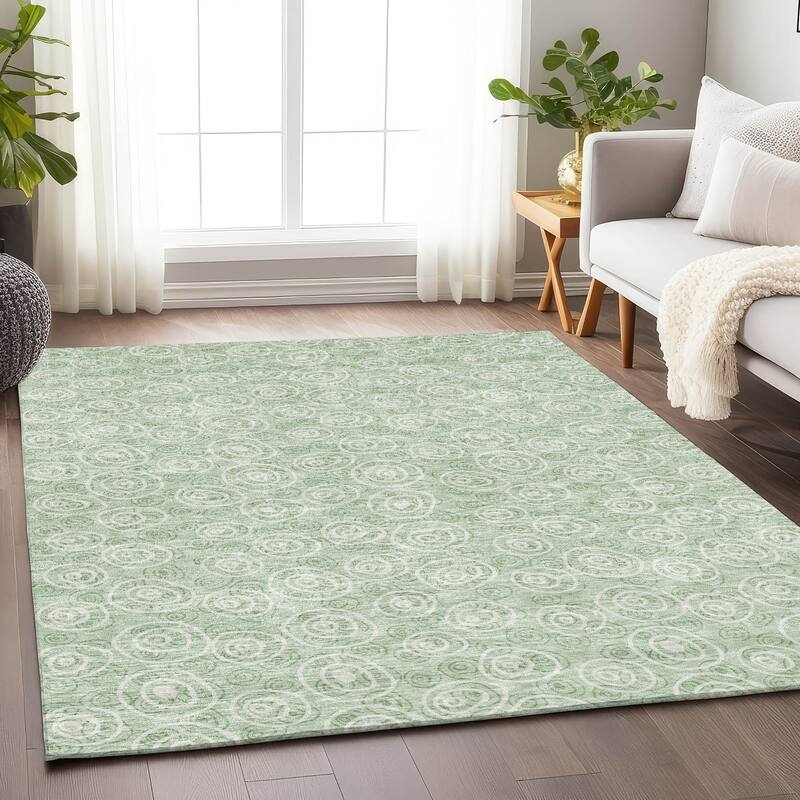 Premium Washable Super Soft Contemporary Zazzle Mayfield Rug - Mint - 5' x 7' 6" - Rectangle