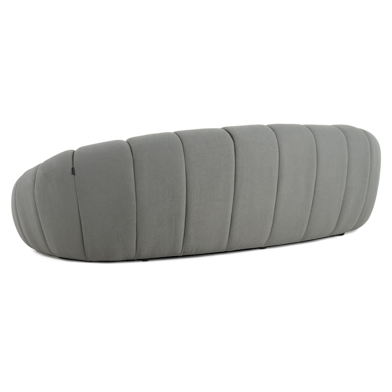 Divani Casa Yolonda Modern Curved Light Grey Fabric Sofa