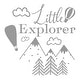 preview thumbnail 4 of 11, Little Explorer Wall Decal, Nursery Decal, Woodland Nursery Decor 10 wide x 10 tall inches - Grey