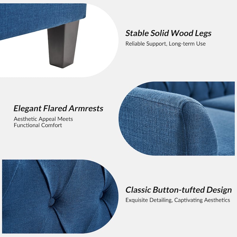 Evaristo Transitional 72.5"Wide Flared Arm Sofa with Removable Seat Cushion by HULALA HOME