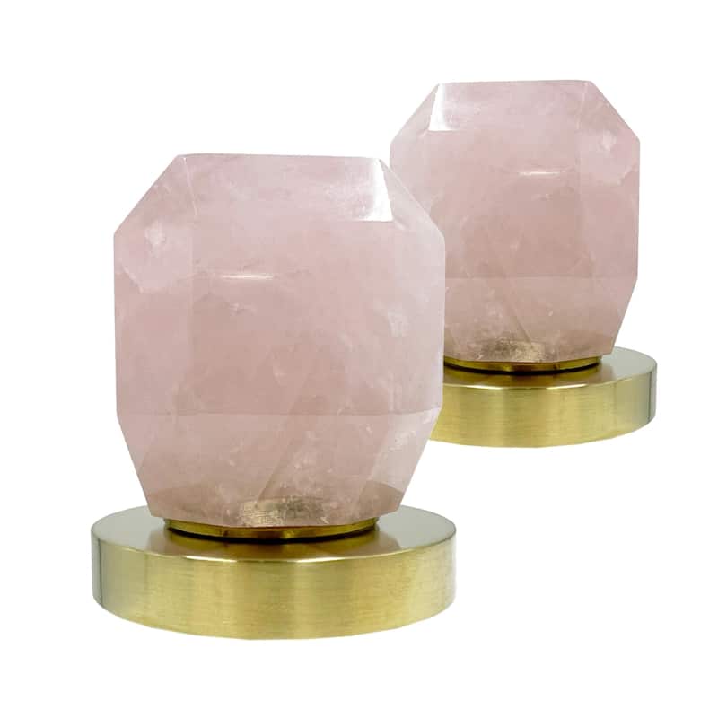 Modern Widespread 3 Hole, 2-handle Bathroom Faucet with Rose Quartz Handles