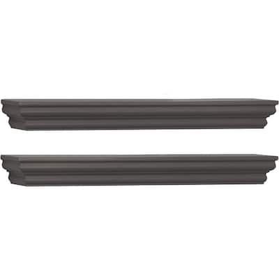Melannco Floating Wall Mounted Moulding Shelf Set of 2 - 16"D x 4"W x 1.75"H