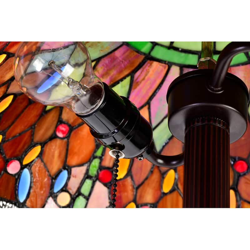 Copper Grove Simeonov Tiffany-style Blue Dragonfly Floor Lamp
