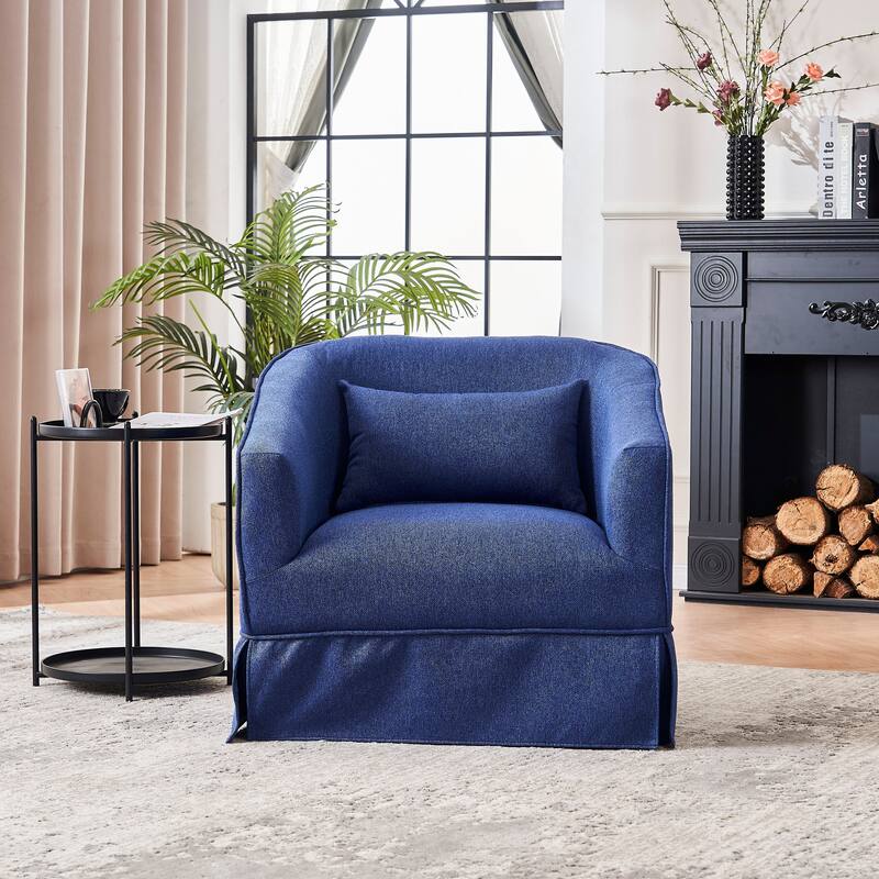 Swivel Barrel Chair With Ottoman, Swivel Accent Chairs Armchair for