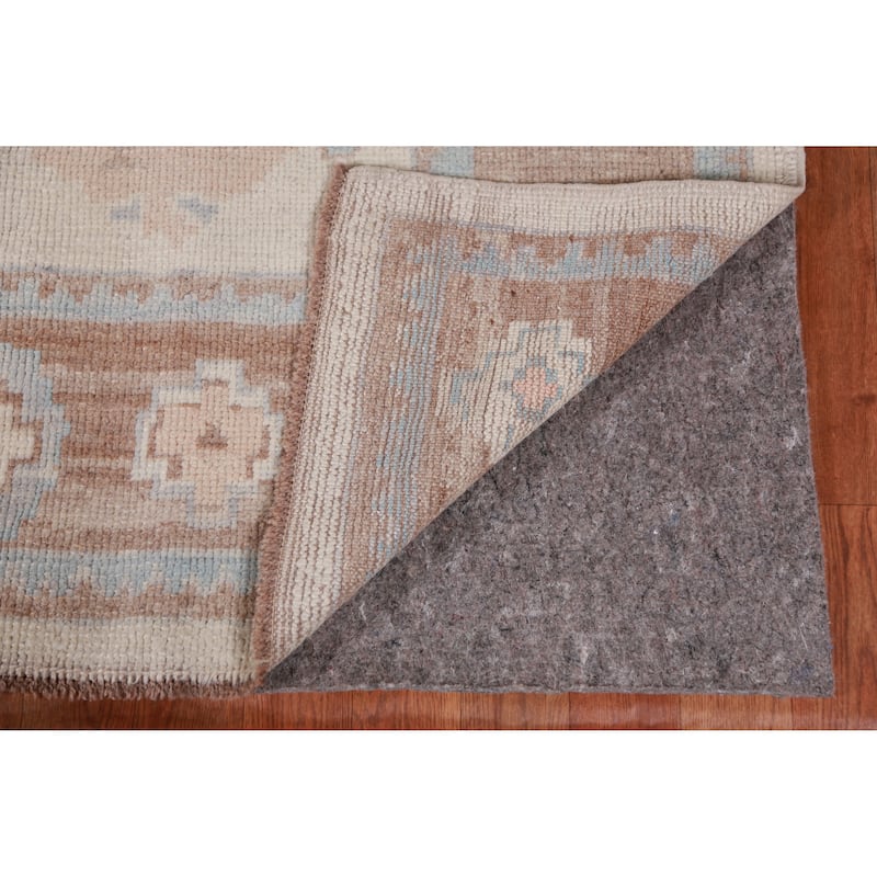 Hand Knotted Oriental 100% Wool Carpet Transitional Floral Beige & Ivories Oushak Area Rug - 11' 5'' X 9' 0''