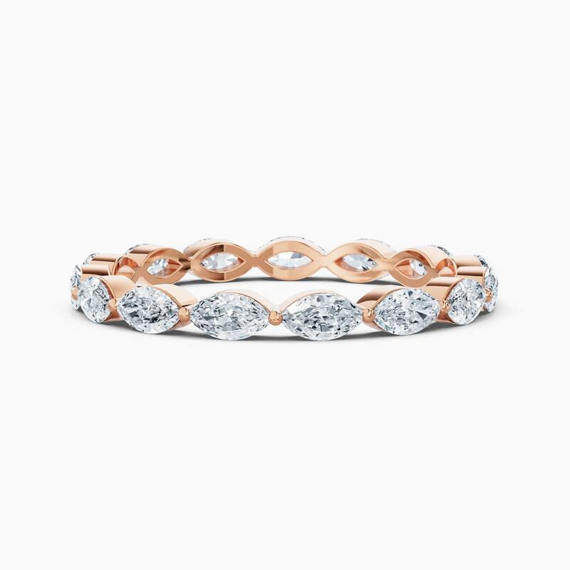 Auriya 14k Gold Marquise East-West Lab Grown Diamond Eternity Band 1.30 - 6.00 ct. tw. (F-G, VS) - 1.30 ct. wt. - 5.5 - Rose