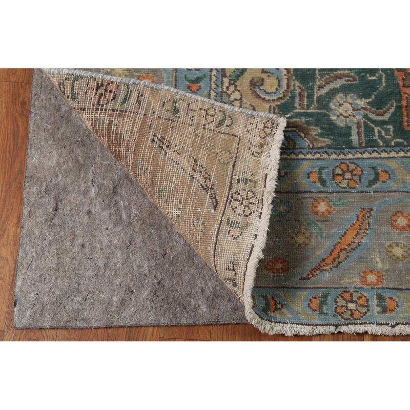 Geometric Tabriz Persian Vintage Area Rug Hand-Knotted Wool Carpet - 7'11"x 11'3"
