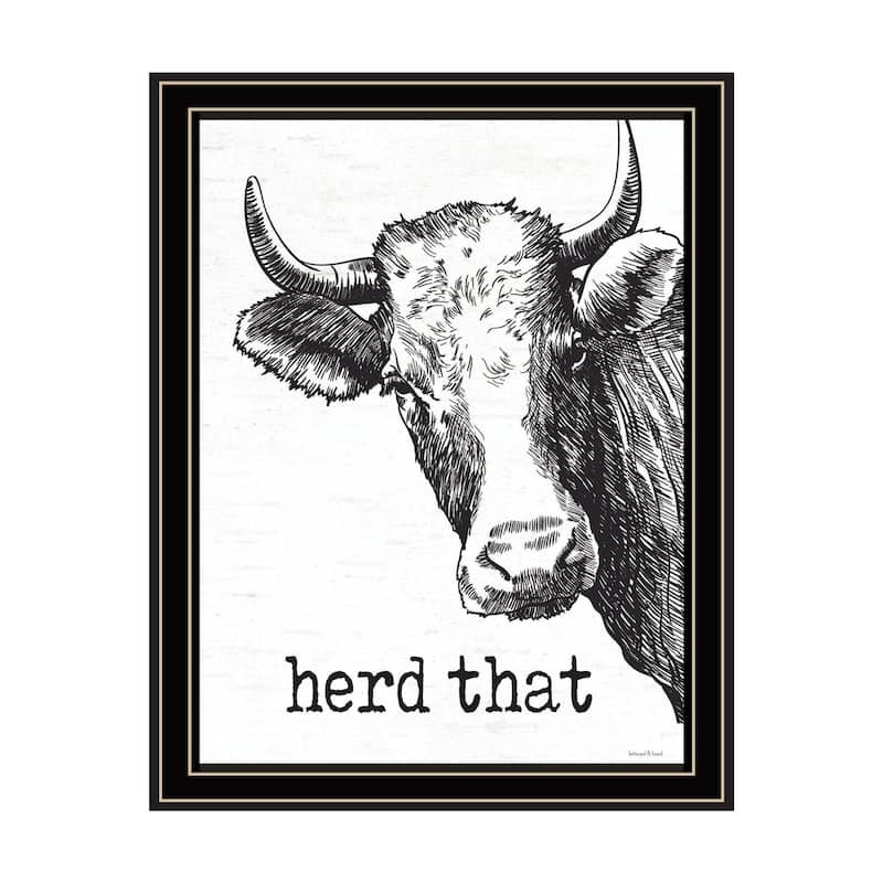 TrendyDecor4U Contemporary "Herd That" Framed Print Wall Art - Multi