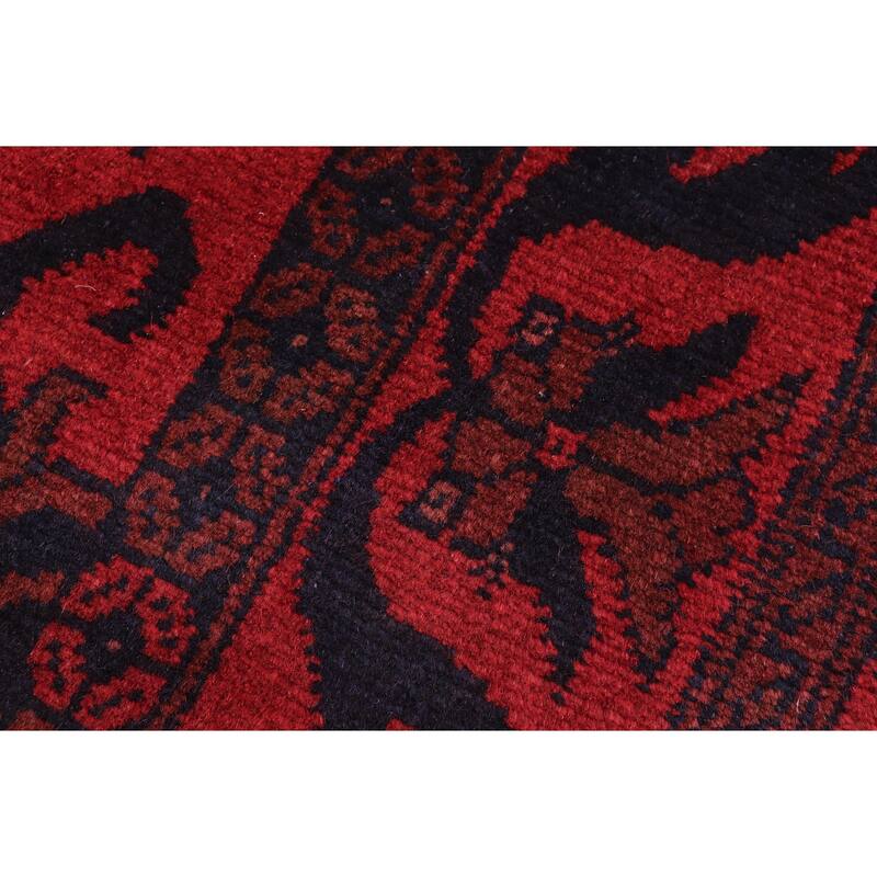 Tribal Biljik Khal Mohammadi Antonio Red/Black Runner - 2'9'' x 9'2''