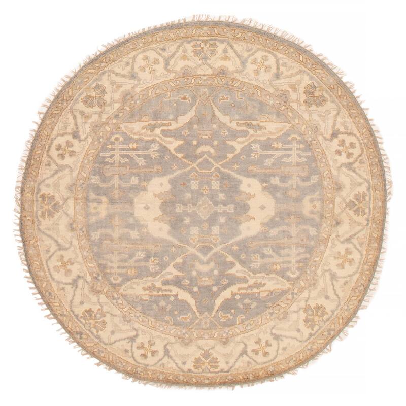 ECARPETGALLERY Hand-knotted Royal Oushak Grey Wool Rug - 6'0 x 6'0 - Grey - 6'0 x 6'0