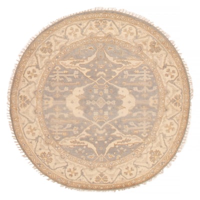 ECARPETGALLERY Hand-knotted Royal Oushak Grey Wool Rug - 6'0 x 6'0