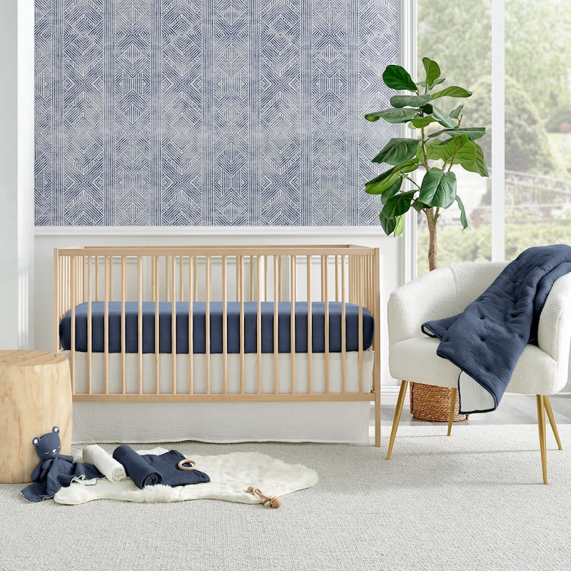 Cloud Muslin Navy/White 5pc Bedding Set - Levtex Baby