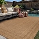 preview thumbnail 69 of 98, World Rug Gallery Border Indoor/Outdoor Flat Woven Area Rug 5' x 7' - Natural