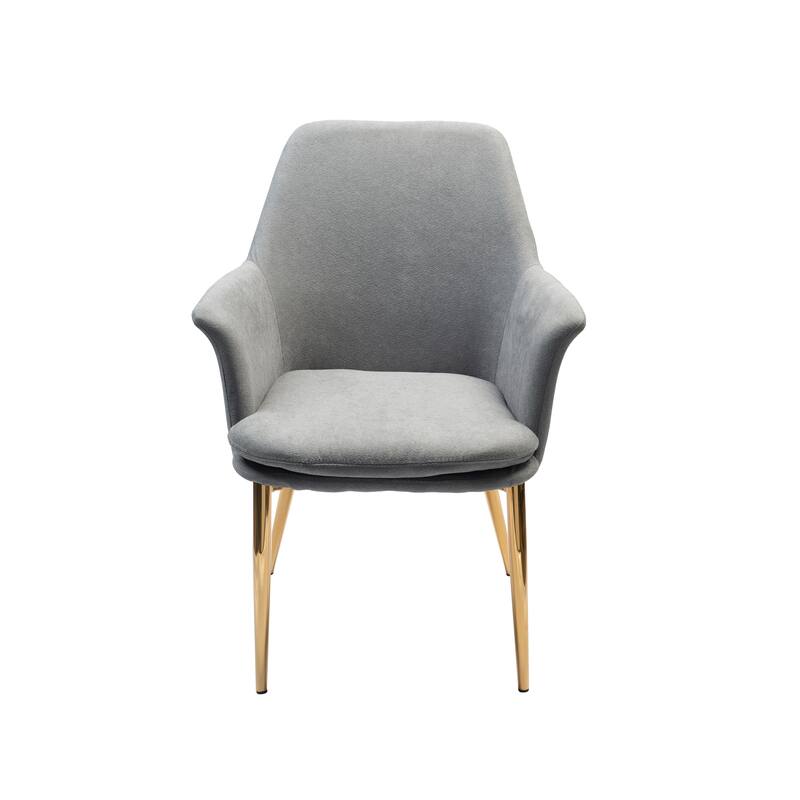 Porthos Home Dak Dining Chair with Armrests, Velvet, Gold Chrome Legs