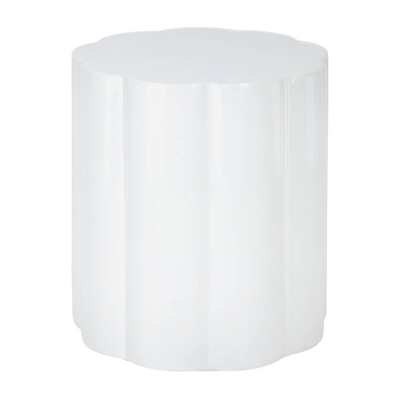 Christopher Knight Home - Calera Modern Outdoor Magnesium Oxide Side Table, Sculptural Cylindrical Design & High Gloss Finish