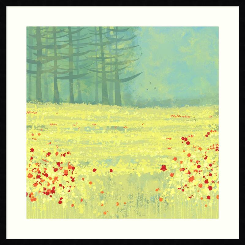 Meadow Near Perigueux France by Nic Squirrell Wood Framed Wall Art Print - Svelte Noir Black