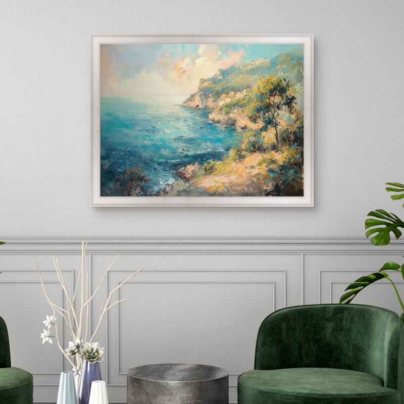 Masterpiece Art Gallery| Vibrant Seaside I by Petals Prints Design - Framed Canvas Art Print
