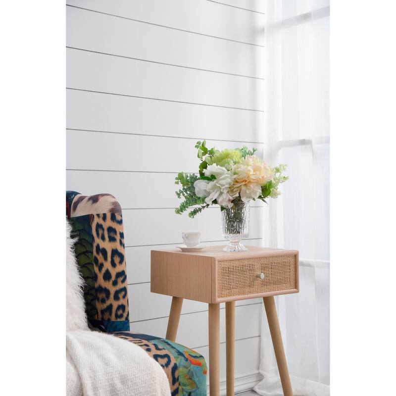 Artificial Peony Flowers 14 Inch White and Pink 4 Pack Real Touch - White+Pink