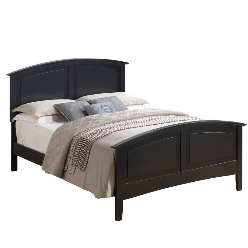 Solid Curved Rail Queen Panel Bed - 83" - Black