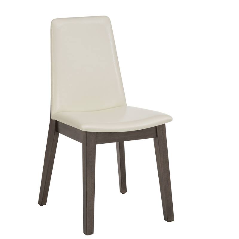 Harstad Wood Finish White Vegan Leather Dining Chair (Set of 2) by iNSPIRE Q Modern