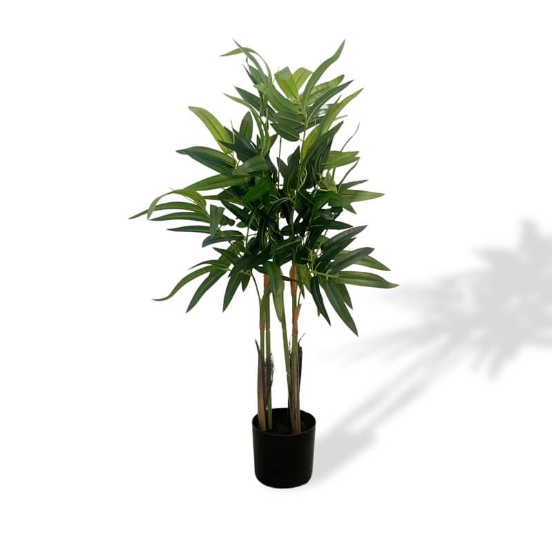 XBrand 35.4-Inch Artificial Bamboo Plant - Realistic Indoor Faux Plant with Adjustable Branches and Cement-Stabilized Pot
