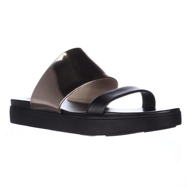 Via Spiga Carita Slide Flat Sandals, Gold/Black
