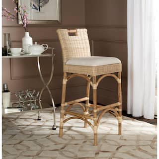 SAFAVIEH 17.75-inch Fremont Natural Woven Barstool. - 17" W x 16" D x 43" H