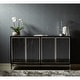 preview thumbnail 1 of 8, Modern Black/ Silver Glass 4-door Console